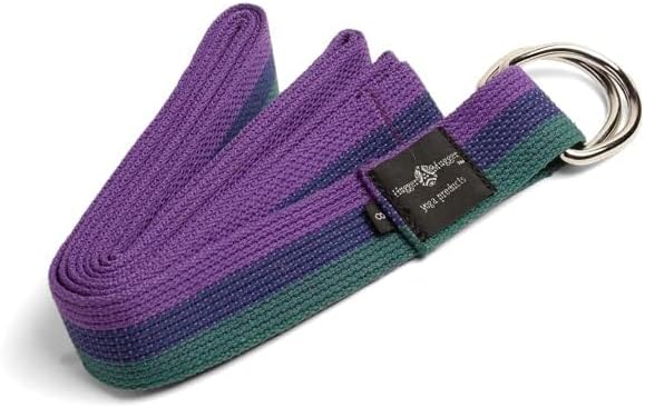 Hugger Mugger D-Ring Cotton Yoga Strap - Super Strong Cotton, Metal D-Ring Buckle, Multiple Lengths Available