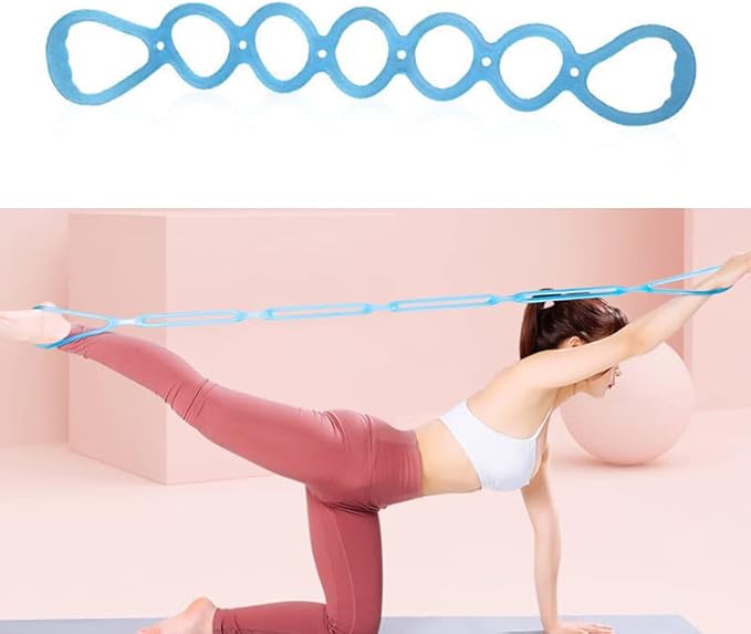 7 Ring Stretch Resistance Exercise Band, BetterJonny Workout Bands Yoga Stretching，Foot, Leg and Arm Exerciser for Home or Fitness Center Workout Walking Exercise