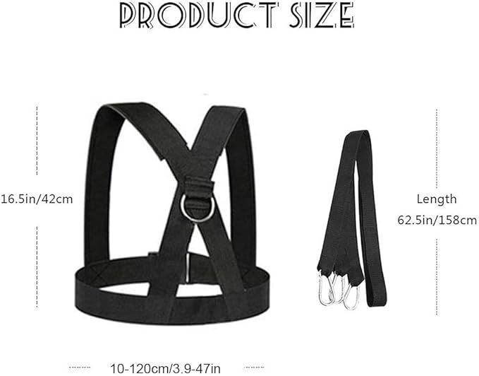 Sled Harness, Weight Speed Tire Pulling Workout Resistance and Assistance Trainer Physical Training Rope Football Exercise Equipment for Outdoor Indoor Men and Women
