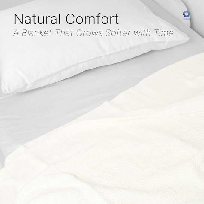100% Cotton Herringbone Weave Blankets, 108" X 90" King, Throw Blanket for Bed, All Season Cotton Blanket, Cozy Blanket,Throws & Bed Blanket, Throw Blanket for Couch, Modern Home Decor -Tusk