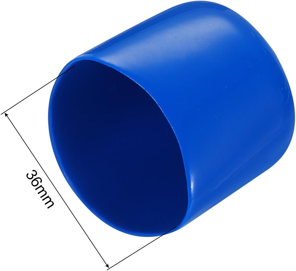 uxcell 20pcs Rubber End Caps 36mm ID Vinyl PVC Round Tube Bolt Cap Cover Screw Thread Protectors Blue