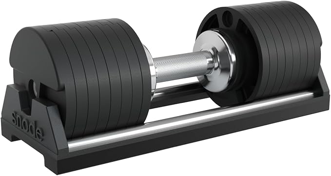 SNODE AD80 Drop Proof 80 lbs Adjustable Dumbbell Set -Adjustable Weights with Cast Iron Plates and Cradle, Knurled Handle, Fast Adjust, Compact Home Gym Equipment for Bench & Press