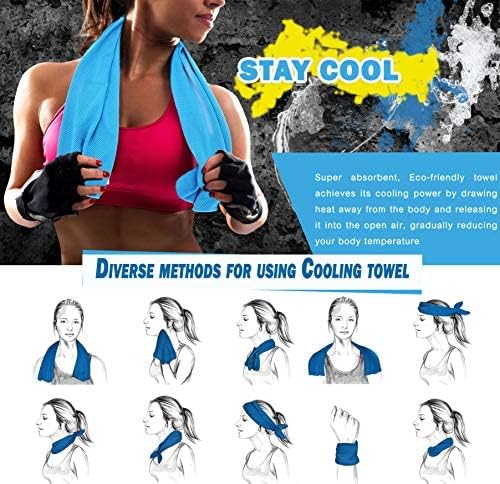 4 Packs Cooling Towel (40 x 12), Ice Towel, Microfiber, Soft Breathable Chilly Towel Stay Cool for Yoga, Workout, Sport, Gym, Camping, Fitness, Running, Workout & More Activities - Multicolor