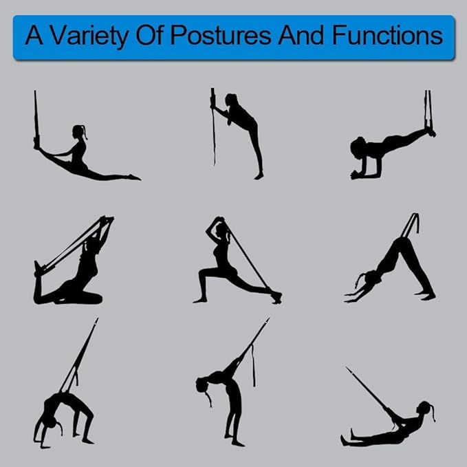 Yoga Stretching Strap, Adjustable Height Leg Stretcher Waist Back Stretch Band Aerial Yoga, Anti-gravity Inversion Exercises Door Flexibility Tensile Trainer for Rehab Pilates Dance Splits