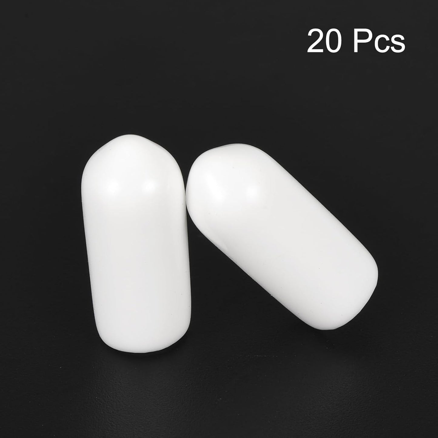 uxcell 20pcs Rubber End Caps 5.5mm ID Vinyl Round End Cap Cover Screw Thread Protectors White
