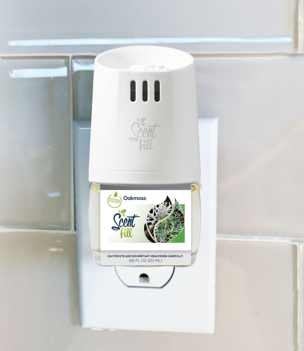 Scent Fill Oakmoss Plug in Air Freshener, 4 Scented Oil Refills