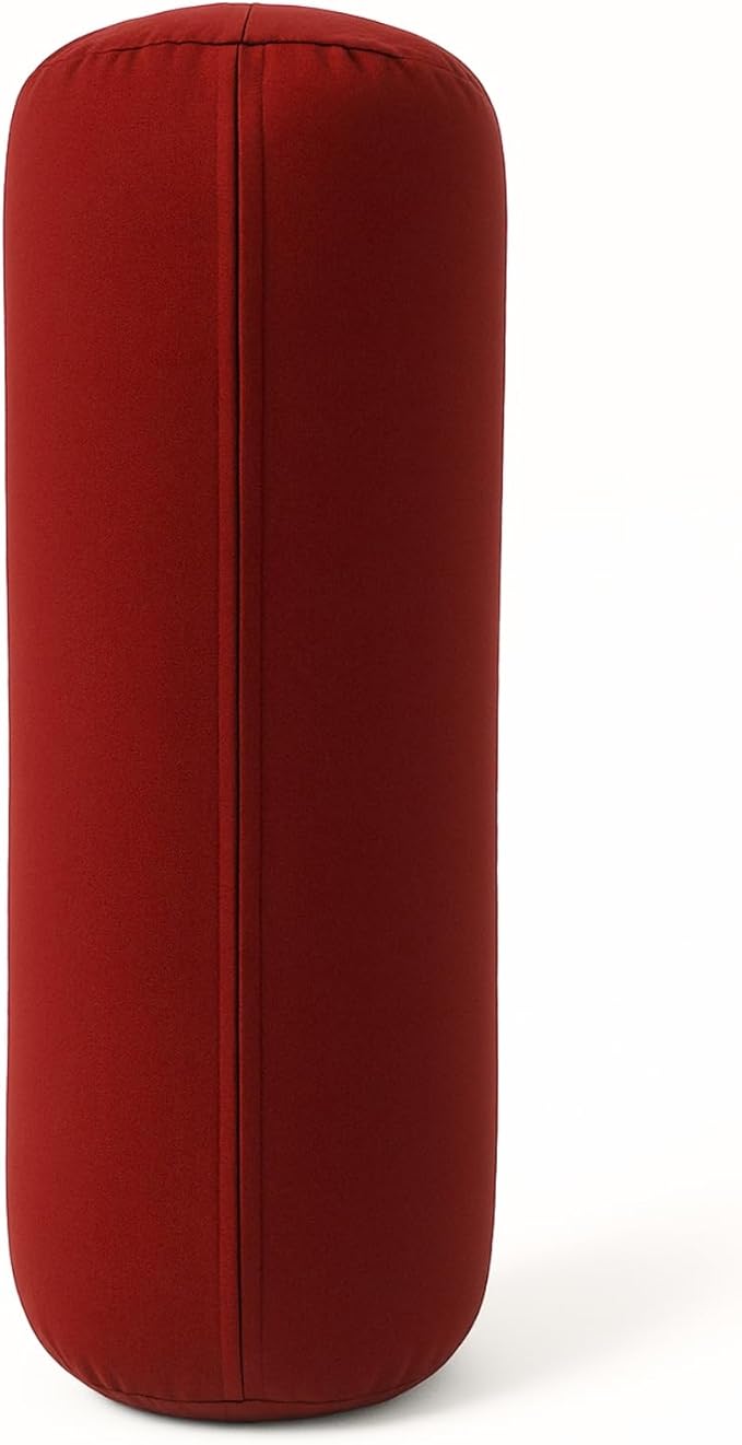 Yogikuti Iyengar Yoga Bolster for Restorative Yoga and Meditation – Lightweight Cotton Support Pillow with Handle for Easy Carry, Versatile for Pose Modification, Balance, Back Relief, and Relaxation