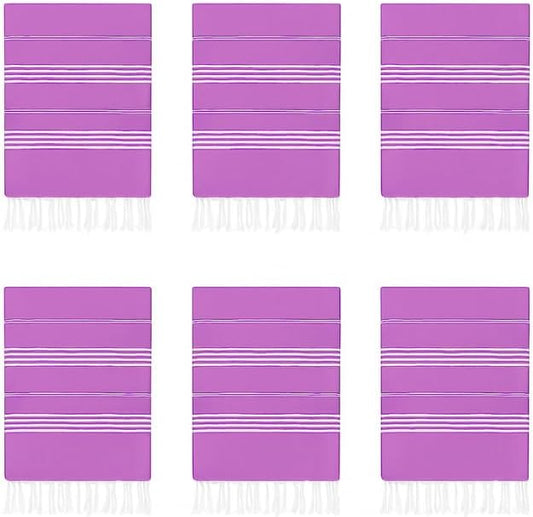 HAVLULAND Turkish Beach Towels Oversized -100% Turkish Cotton Super Soft Lightweight - Absorbent and Quick Drying Bath Towel - Sand Free Beach Towel - Turkish Towels for Adults (Lilac, 12 Pack)