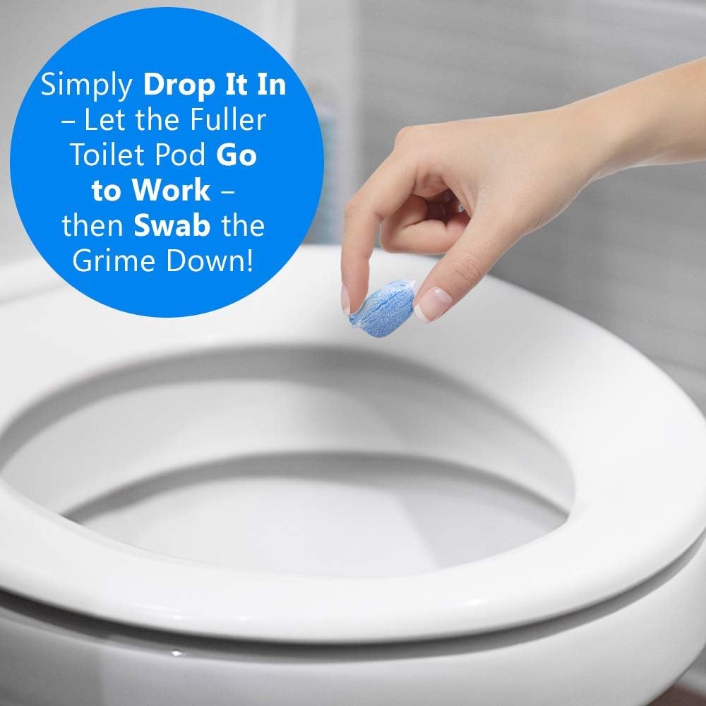 Fuller Brush Toilet Bowl Cleaner Pods - Water Soluble Tablet Cleansers - Cleans Descales & Refreshes Bathroom Toilets Removes Odors & Stains Light Fresh Scent Ideal for Homes and Businesses 6-Pack