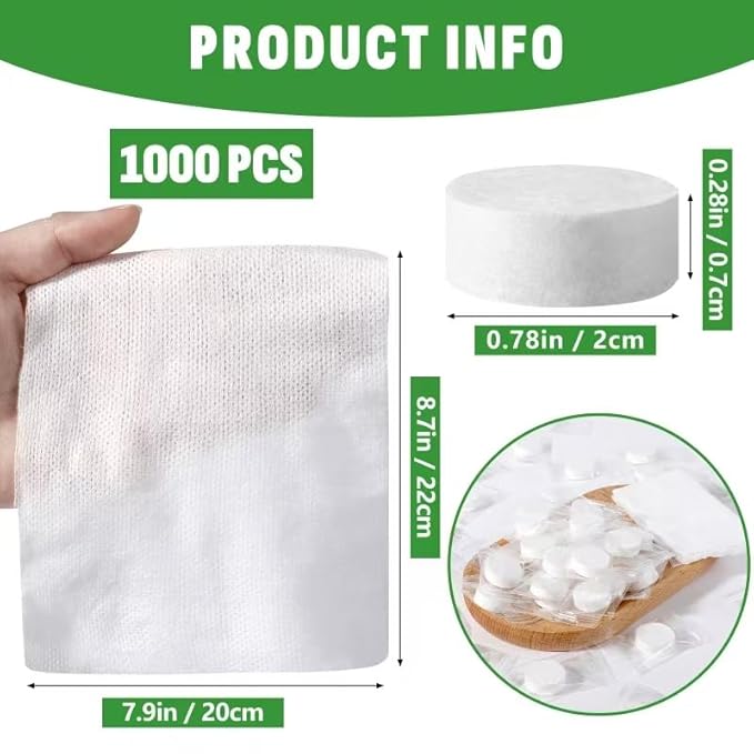 1000 PCS Compressed Towel, Mini Compressed Towel Tablets, Disposable Compressed Face Towels, Camping Towel, Portable Bulk Compressed Coin Tissues for Home, Travel, Outdoor Sports