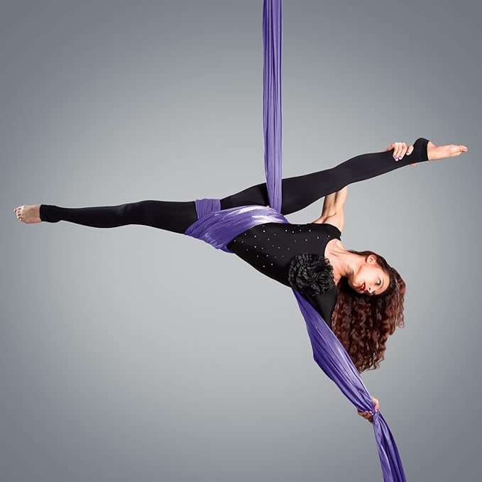 PRIOR FITNESS Aerial Silks Kit Colorful 9/15/20 Yards 40D Nylon Fabric Hammock Set With Hardware & Guide for All Levels Of Aerial Yoga Practice and Acrobatic Flying For Adults Aerial silk
