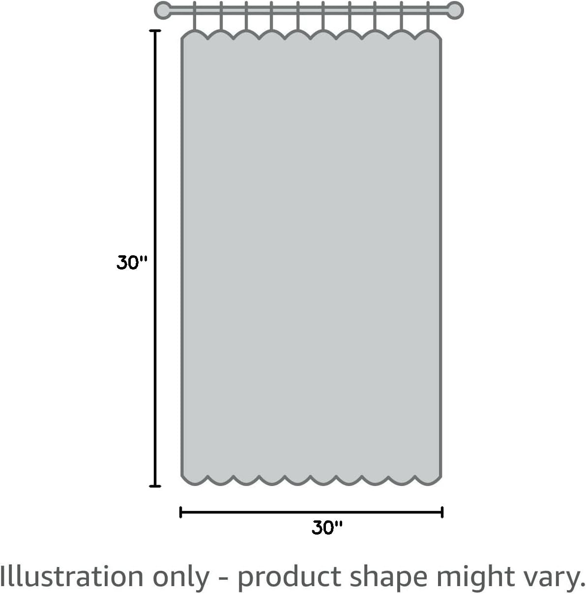 Pickluc Cafe Curtain (Half Window Curtain) 30 Inches Length, Rod Pocket Kitchen Curtain, Short Blackout Curtain for Small Window, 30" Wide and 30" Long, 2 Panels, Bluestone