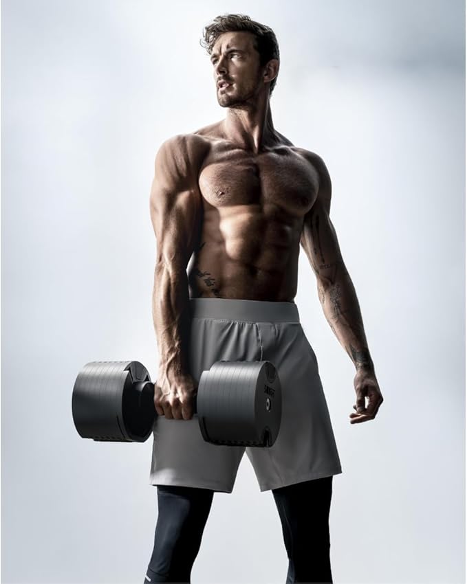 SMRTFT NUOBELL Adjustable Dumbbells | The Original All-in-One NUOBELL Adjustable Dumbbell Set | Feel Real Like Traditional Dumbbells | Highly Durable | Best 2 Year Warranty