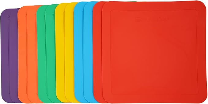 12inch Flat Square Spot Marker Multi-Color Exercise Kids Floor Playmat (12pcs)