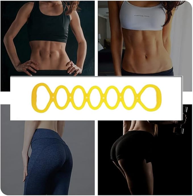 7 Ring Stretch Resistance Exercise Band, BetterJonny Workout Bands Yoga Stretching，Foot, Leg and Arm Exerciser for Home or Fitness Center Workout Walking Exercise