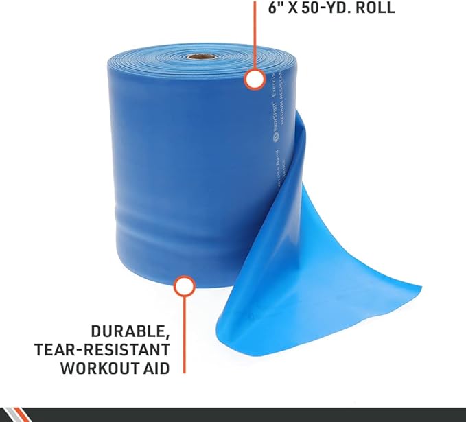 Body Sport Exercise Bands - Resistance Bands in 50 yard Rolls for Fitness, Stretching, or Physical Therapy