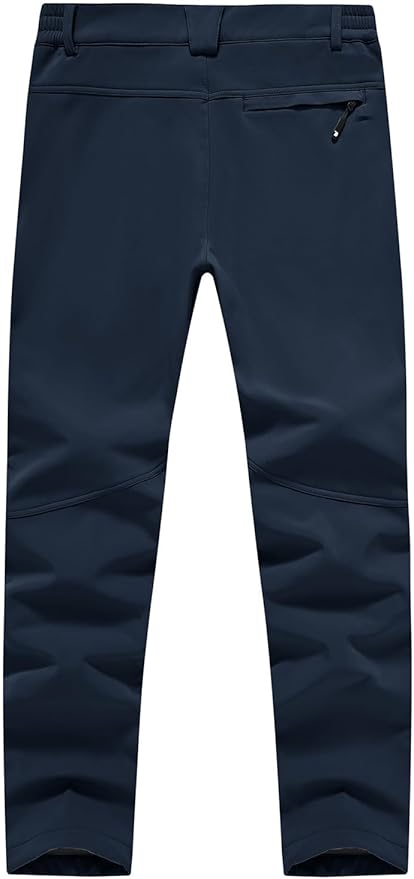 Rdruko Men's Snow Pants Waterproof Insulated Winter Hiking Pants Snowboard Fleece Lined Softshell Ski Pants