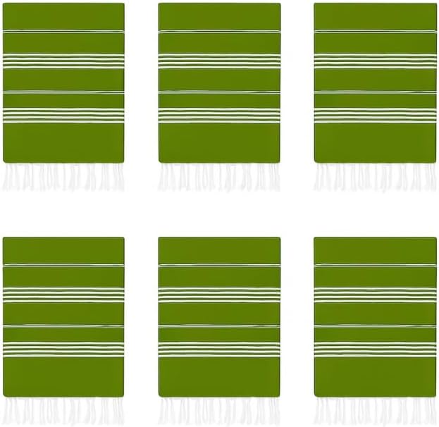 HAVLULAND Turkish Beach Towels Oversized -100% Turkish Cotton Super Soft Lightweight - Absorbent and Quick Drying Bath Towel - Sand Free Beach Towel - Turkish Towels for Adults (Olive Green, 12 Pack)