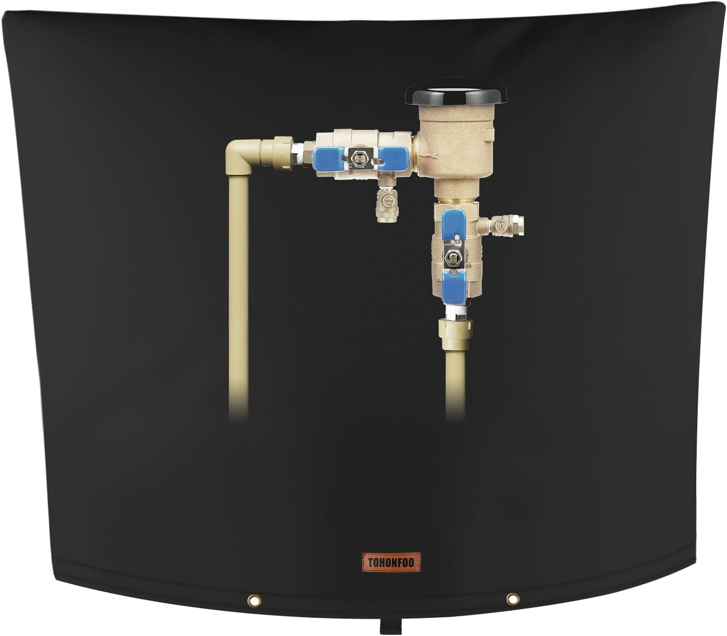 Backflow Preventer Pipe Insulation Cover (5°F) - Irrigation Sprinkler Valve Insulated Pouch - Water Well Pump Cover - Sturdy 5 Layers for Winter Freeze Protection, 36" W x 30" H, Black
