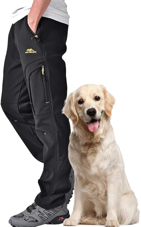 Toomett Men's hiking Snow Pants Skiing Winter Insulated Fleece lined Outdoor Water Repellent camping,walking,fishing