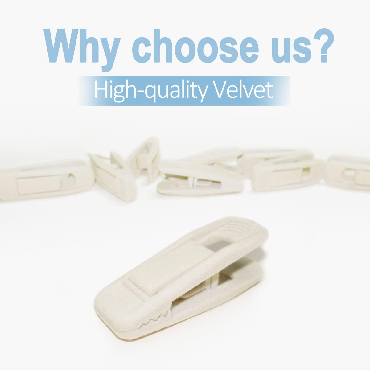 Velvet Hanger Clips - 40 PCS Beige Non-Slip Velvet Clips for Pants, Suits & Skirts