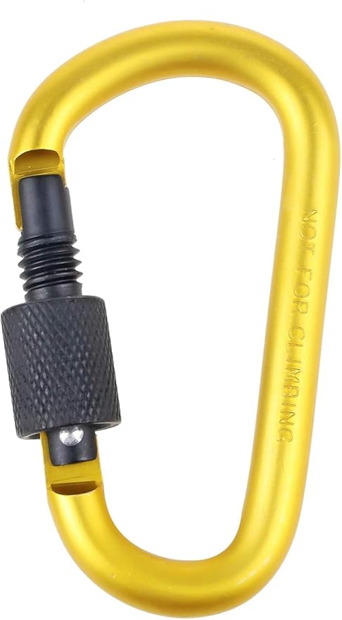 10 Pack Aluminum D Ring Key Rings Hiking Clips Locking Carabiner for Hiking Camping Fishing and Outdoor Use，Clips with Screw Gate Multicolored