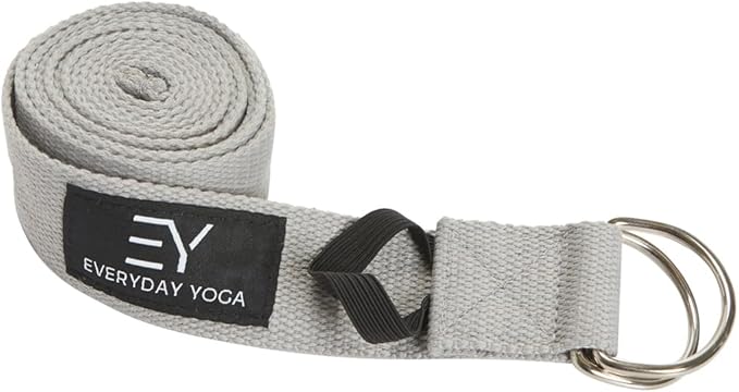 Everyday Yoga Super Strong Strap with Metal D-ring Buckle - Improve Flexibility, Stretching, and Physical Therapy Fitness.