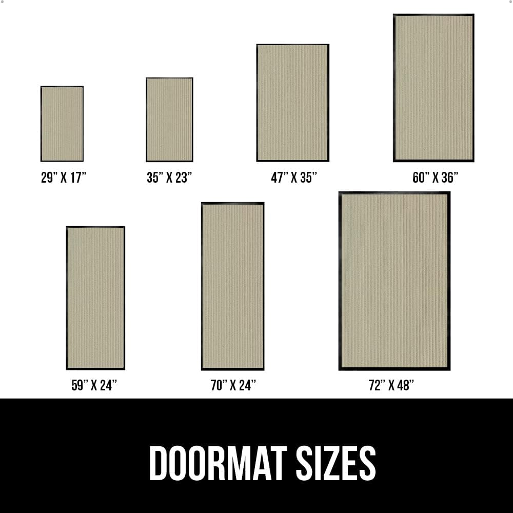 GORILLA GRIP Traffic Guard Door Mat, 60x36, Heavy Duty Welcome Mats, Commercial Office Space Doormat, Waterproof, Fade Resistant, Strong Rubber Backing, Low Profile, Shoe and Boot Scraper, Beige