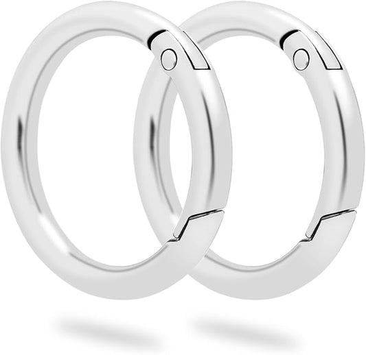 10Pack 1-1/4" Trigger Spring O Rings, Metal Round Carabiner Clip Snap Hook, Spring Keyring Buckles for Replacement Purse Strap, Paracord Lanyard Clips, Keychain Rings Hardware DIY Crafts Making