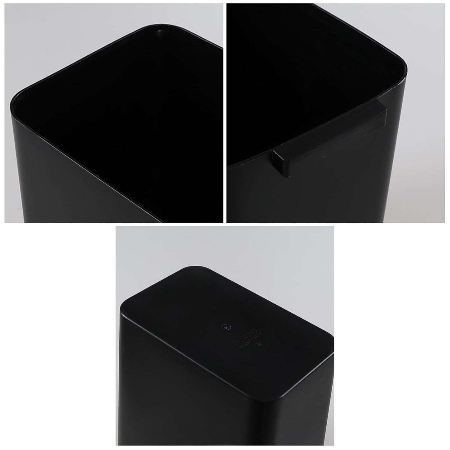 Xyskin 4.5 Gallon Plastic Garbage Bin, Deskside Wastebasket, Waste Can, Black, 3 Pack