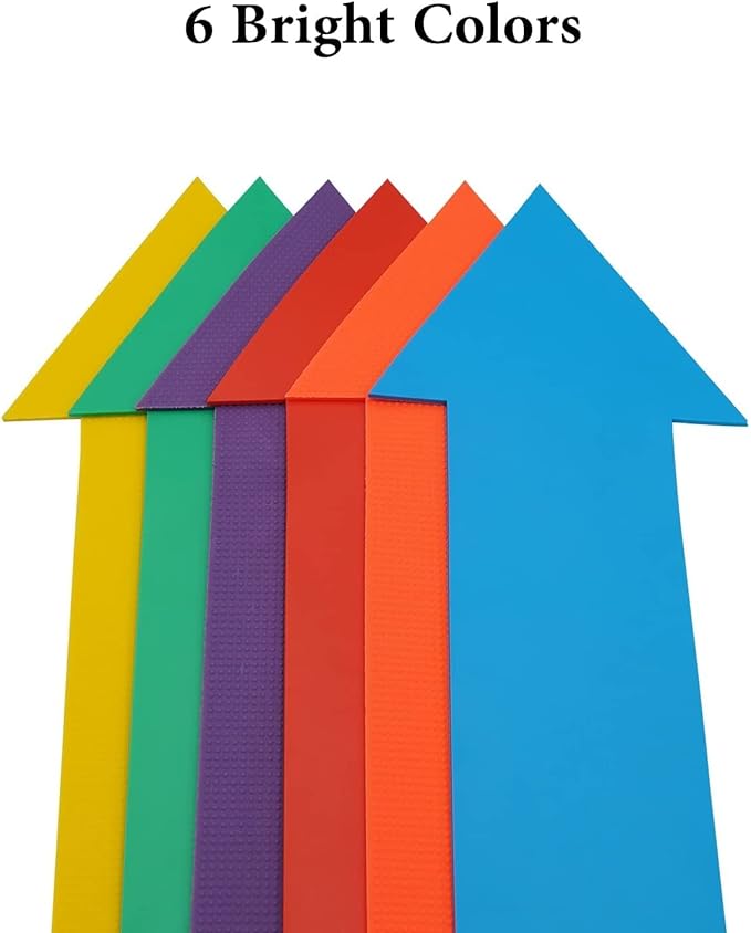 12pcs Colorful Star Arrow Spot Marker Non-Slip Directional Carpet Marker for Training Agility, Kids Classroom Activity, Gym, Sport, Home (Arrow)