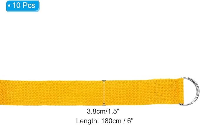 PATIKIL Yoga Strap for Stretching, Cotton Yoga Belt with Adjustable Metal D-Ring Buckle Stretch Band for Fitness Pilates