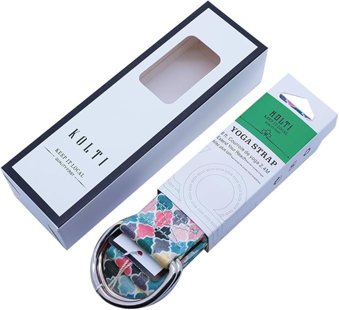 Yoga Exercise Adjustable Straps 8FT with Durable D-Ring for Pilates & Gym Workouts | Hold Poses, Stretch, Improve Flexibility & Maintain Balance