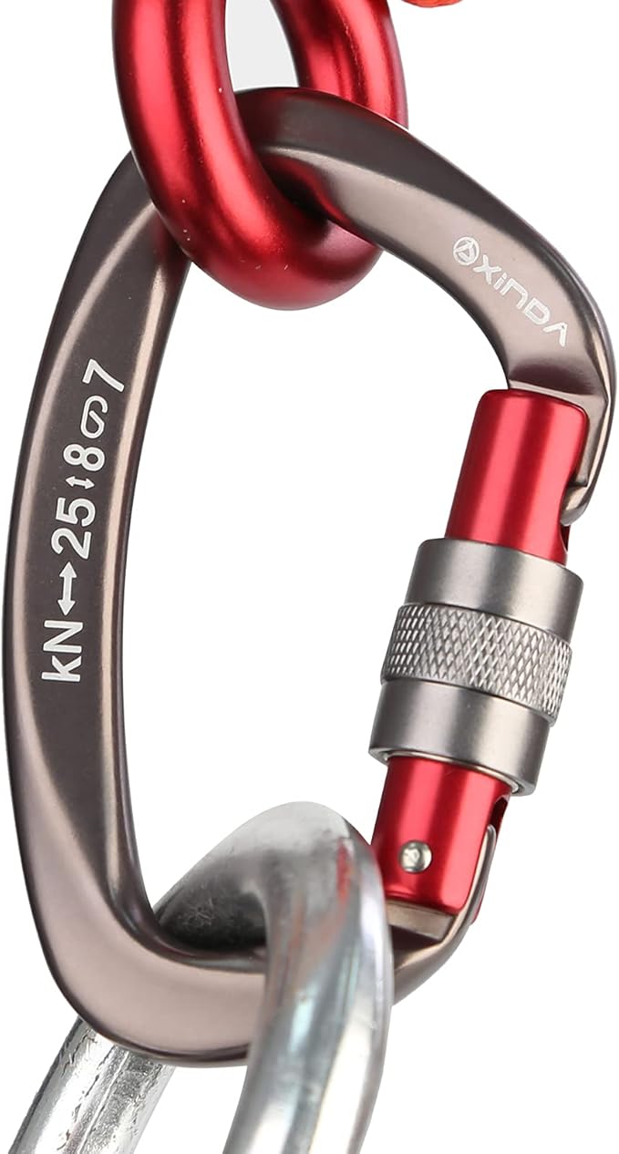 Screwgate Locking Carabiner Clip - Professional Rock Climbing Carabiner Screw Lock,Heavy Duty Carabiners for Climbing,Mountaineer,Hammock,Camping,Outdoor Equipment