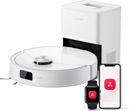 roborock Q10 S5+ Robot Vacuum and Mop, 10,000Pa Suction, Upgraded from Q8 max+, 70 Days Self-Emptying, Obstacle Avoidance, Sonic Mopping, Dual Anti-Tangle Design, Auto Mop Lifting, Ideal for Pet Hair