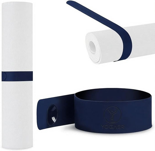 25" Yoga Mat Strap | Slap Band Holder for Carrying and Storage Mats | Rolled Scrunchie Yoga Essential Accessory