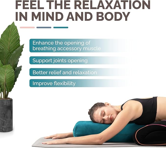 Yes4All Triple-Layer Sponge Yoga Bolster Pillow for Restorative Yoga & Meditation - Versatile Yoga Support Pillow, Balance & Poses Modification