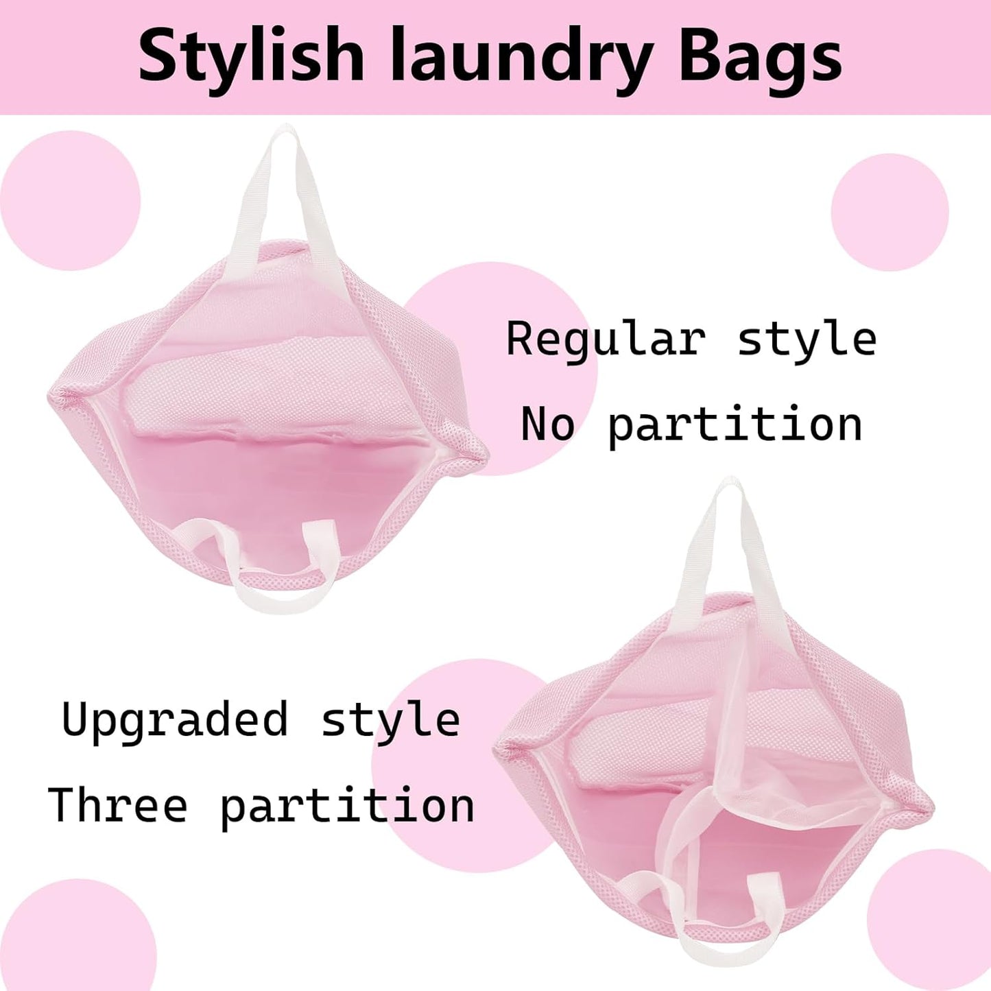 2 Pcs Special Zoning laundry bag for delicates with handles mesh laundry bags washing machine laundry totes travel storage and sorting bag(Blue2)