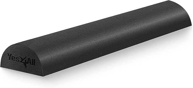 Yes4All Medium Firm Half Foam Rollers for Post-Workout Relaxation, 12/18/24/36 inch PE Foam Roll for Back Massage & Yoga Exercise