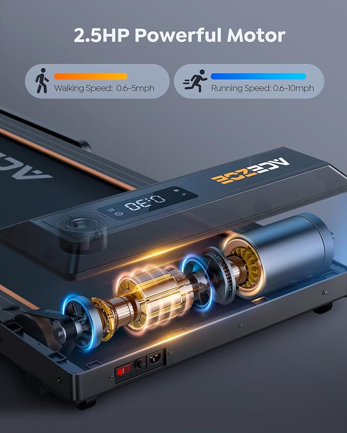 2 in 1 Folding Treadmills for Home Small Office, 2.5HP Walking Pad Treadmill with Handle Bar, 300lbs Capacity, Copmact Protable Treadmill with Smart APPs, 12 HIIT Modes and Touch Screen