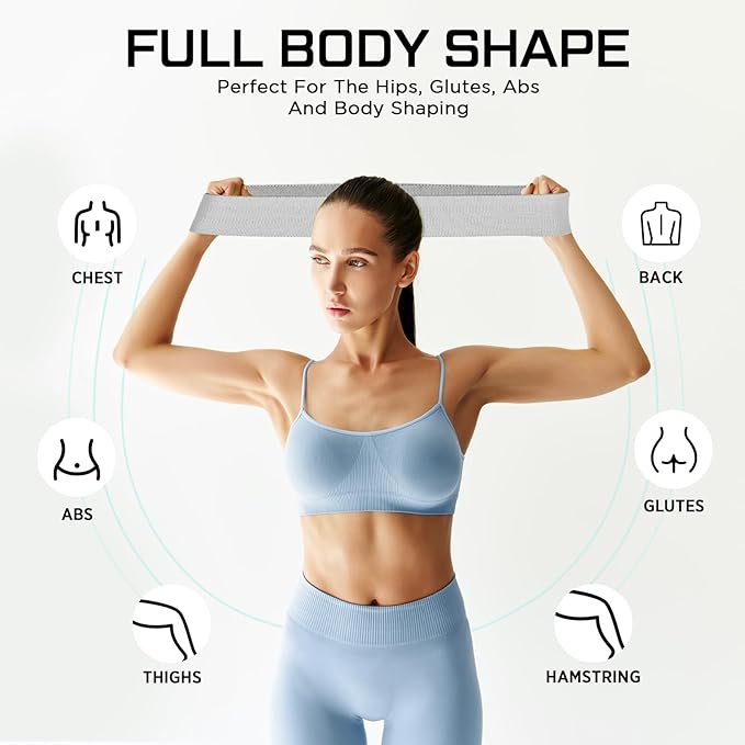 12 Pcs Fabric Resistance Bands for Working Out Booty Workout Stretch Exercise Bands Non Slip for Legs Squat Resistance Loop for Women Men Starter Butt Hip Thigh Fitness