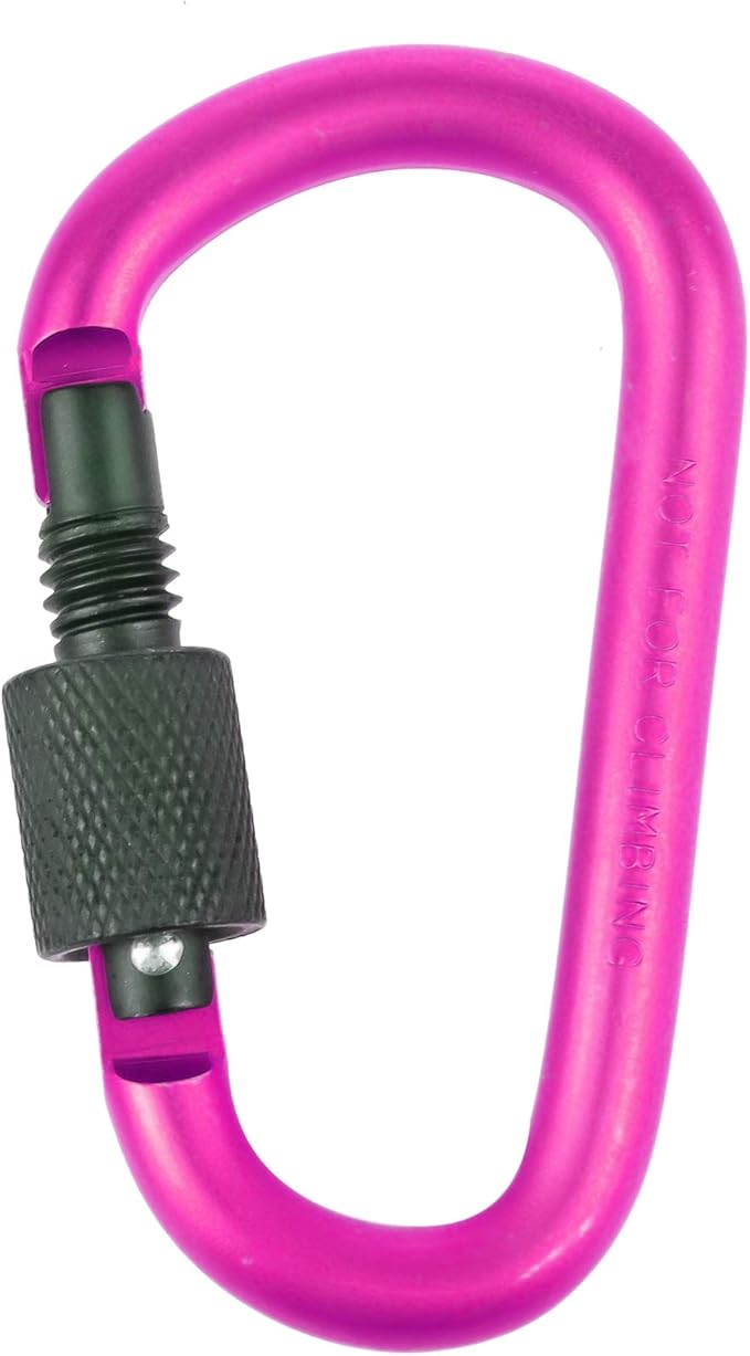 10 Pack Aluminum D Ring Key Rings Hiking Clips Locking Carabiner for Hiking Camping Fishing and Outdoor Use，Clips with Screw Gate Multicolored