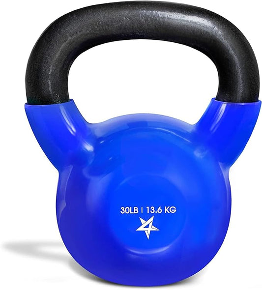 Yes4All 5-100 LB Kettlebells Vinyl Coated Cast Iron for Dumbbell Weights Exercises, Gym, Fitness, Full Body Workout Equipment Push up, Grip and Strength Training