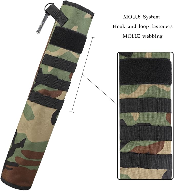 KRATARC Archery Lightweight Back Arrow Quiver Dual Use Foldable Compact Hip Arrows Bag with Molle System Hanged for Target Shooting