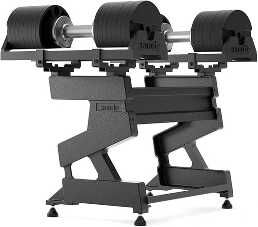SNODE AD80 Drop Proof 80 lbs Adjustable Dumbbell Set -Adjustable Weights with Cast Iron Plates and Cradle, Knurled Handle, Fast Adjust, Compact Home Gym Equipment for Bench & Press