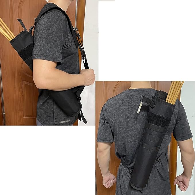 KRATARC Archery Lightweight Back Arrow Quiver Dual Use Foldable Compact Hip Arrows Bag with Molle System Hanged for Target Shooting