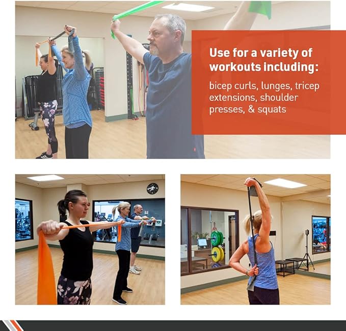 Body Sport Exercise Bands - Resistance Bands in 50 yard Rolls for Fitness, Stretching, or Physical Therapy