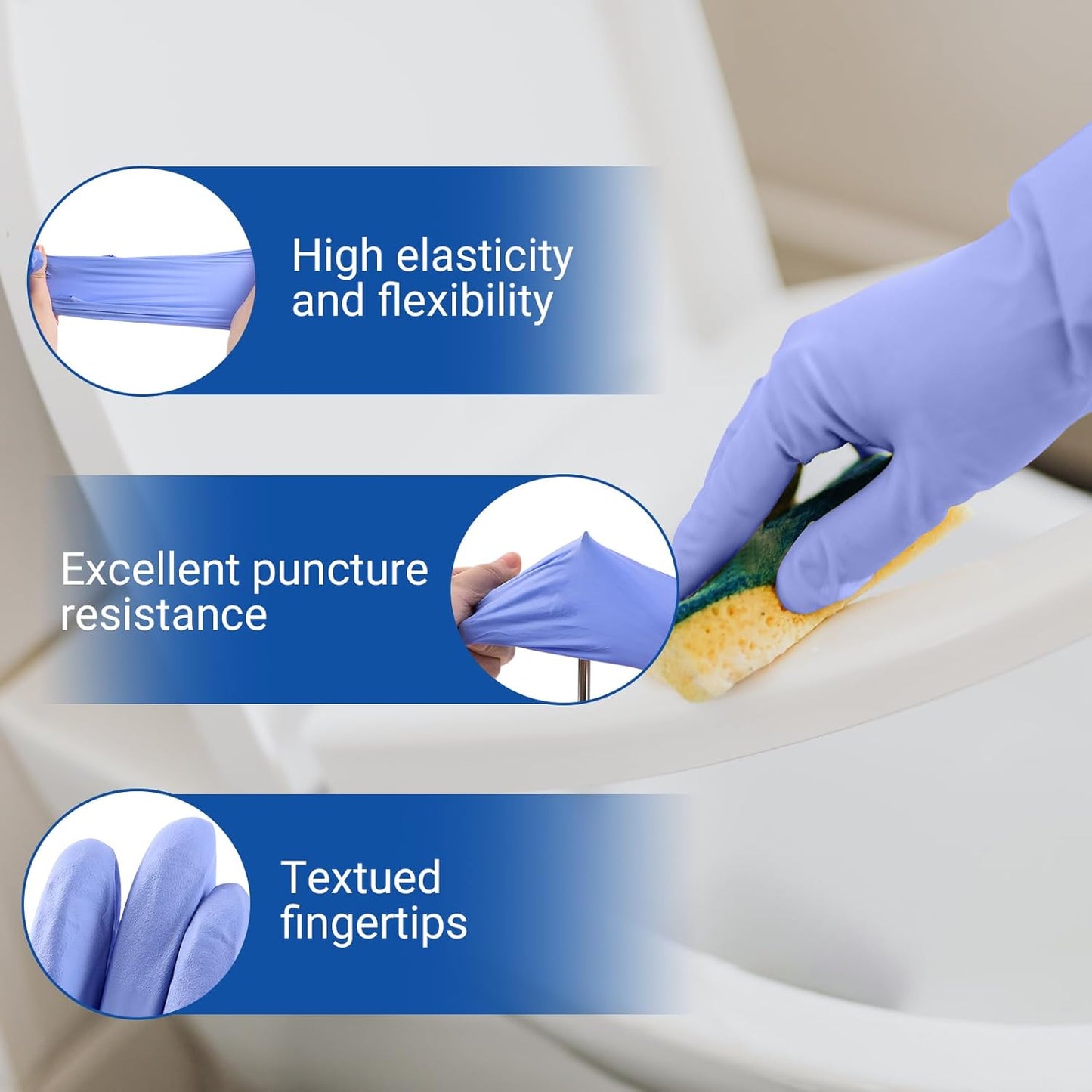 JMU Nitrile Exam Gloves XL Case of 1200, 3.5 Mil, Disposable Gloves Latex Free, Medical & Home Cleaning Gloves