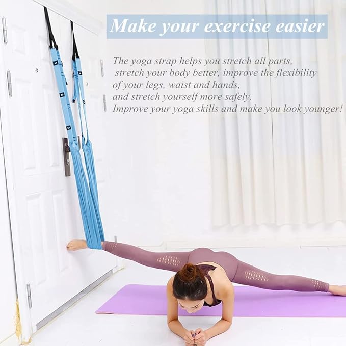 TOCO FREIDO Waist Back Leg Stretch Strap/Yoga Fitness Band, Leg Stretching Assist Trainer, Yoga Stretcher, Back Bend Split Inversion Strap for Fitness, Dance, Ballet, Gymnastics