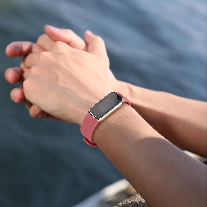 2 Pack Bands for Fitbit Luxe Bands Women Men, Soft Silicone Wristband Replacement Strap for Fitbit Luxe/Luxe Special Edition Fitness Tracker